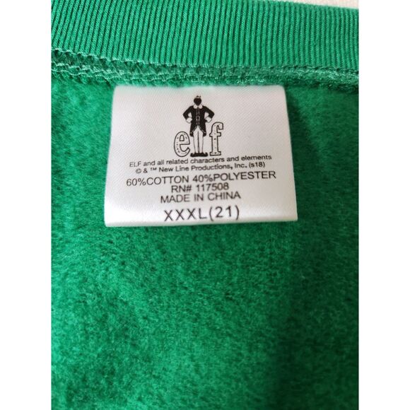 Elf “I Know Him!” Light-up Christmas Sweatshirt Green Snowflake Print Size XXXL - Picture 4 of 10
